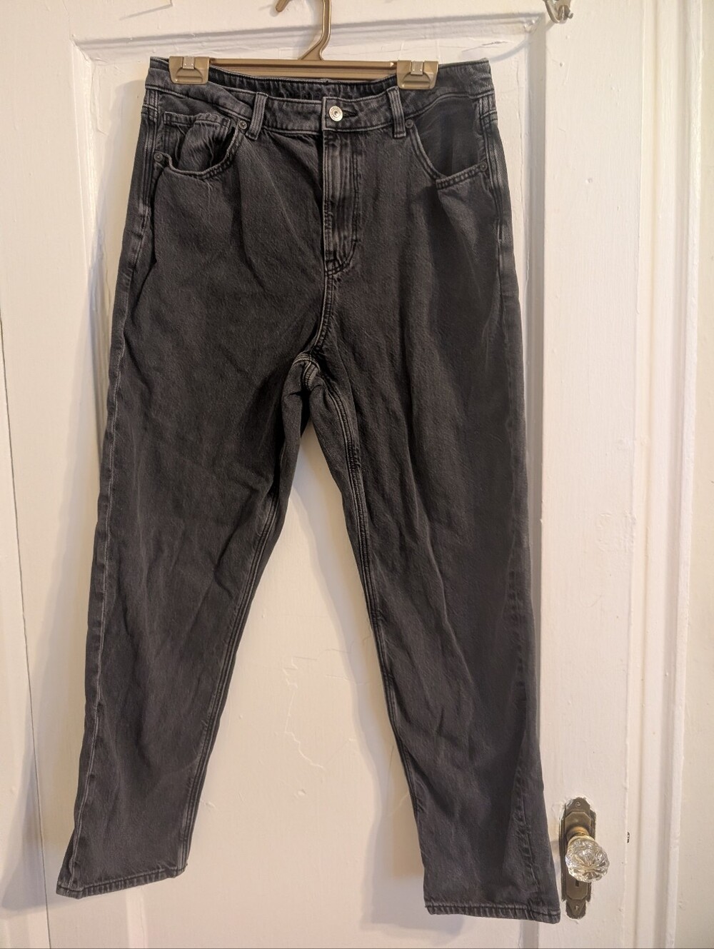 Charcoal American Eagle Strigid Denim- High Waisted 12 Regular Comfort Stretch